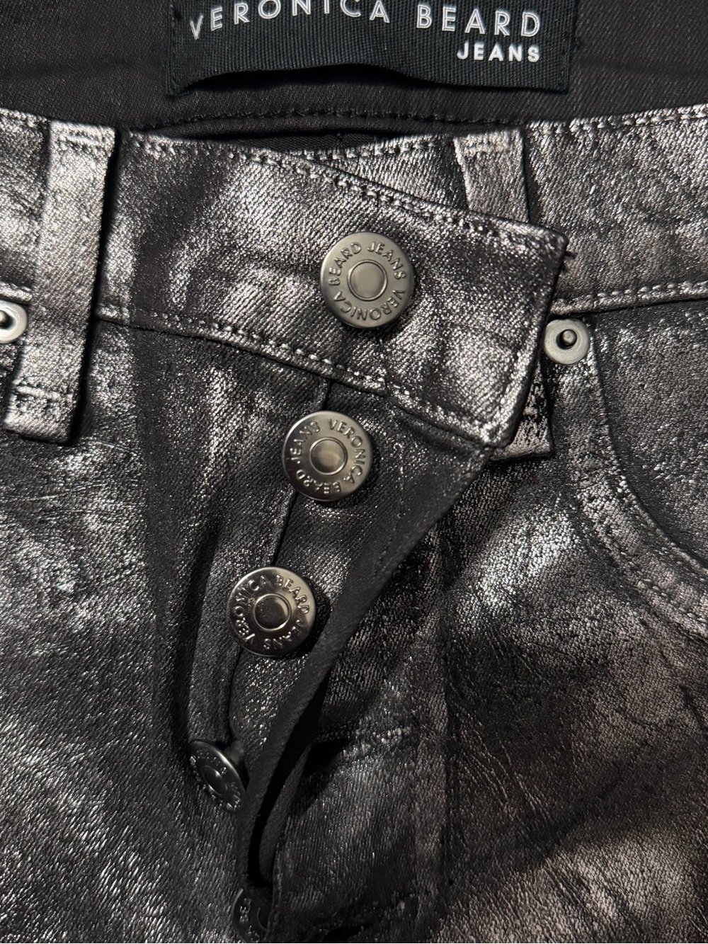 Veronica Beard Metallic Black Jeans